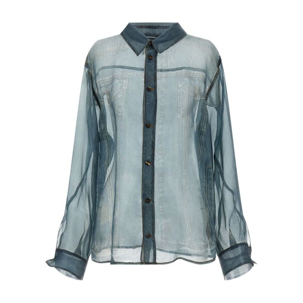 Haikure Blue Silk Women's Blouse